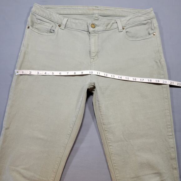 Michael Kors Green Olive Jeans Stretch Classic Straight Denim Zip Womens Size 10 - Picture 6 of 13